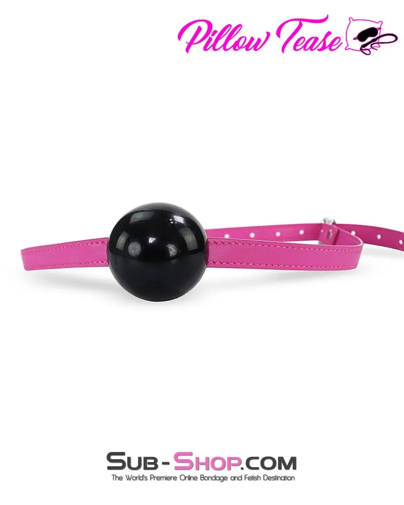 0578DL      Large Black Rubber Ballgag on Hot Pink Strap - MEGA Deal