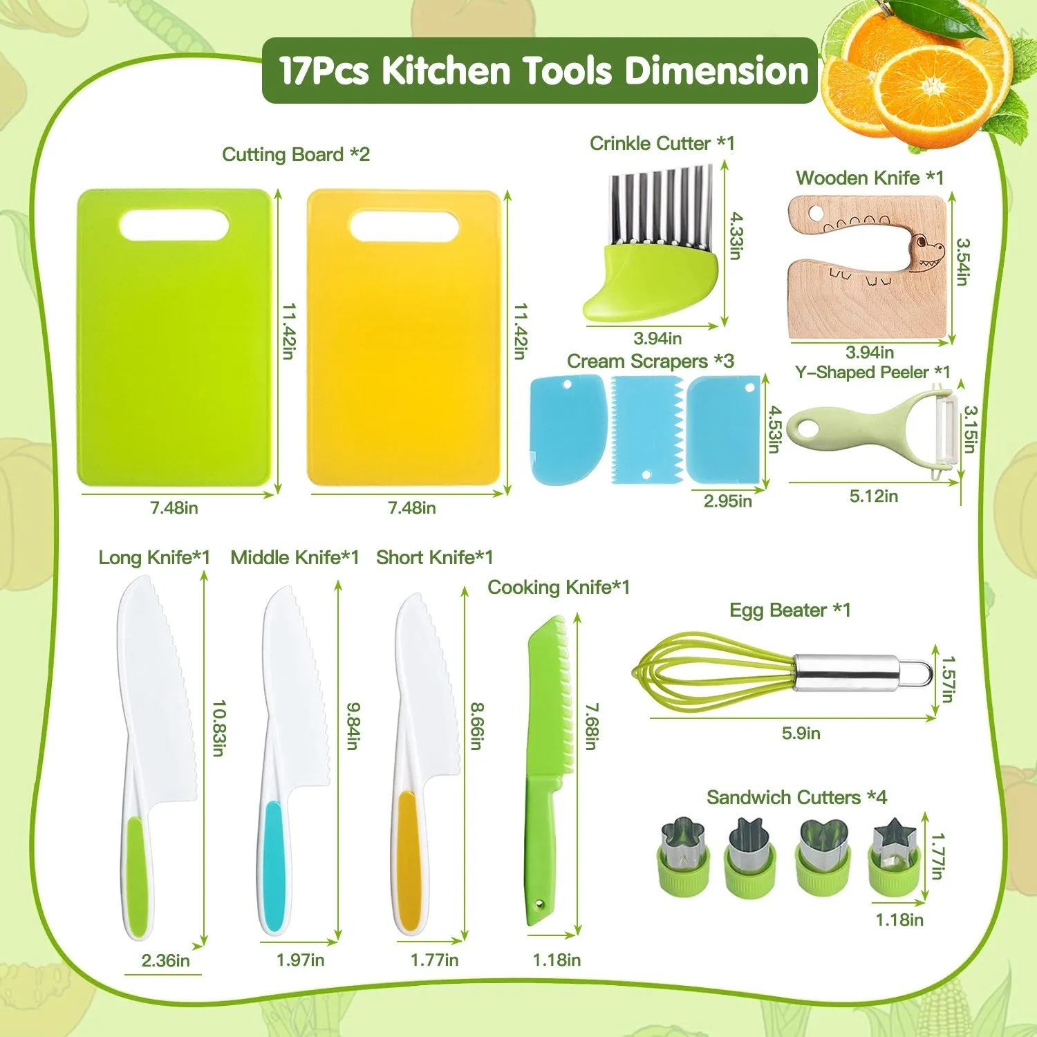 17Pcs Montessori Kitchen Tools Toddlers-Kids Cooking Sets Real-Toddler Safe Knives Set Kitchen Cookware Baking Toy Sets Educational Gift for 3-12 Years Old Toddlers Kids Boys Girls