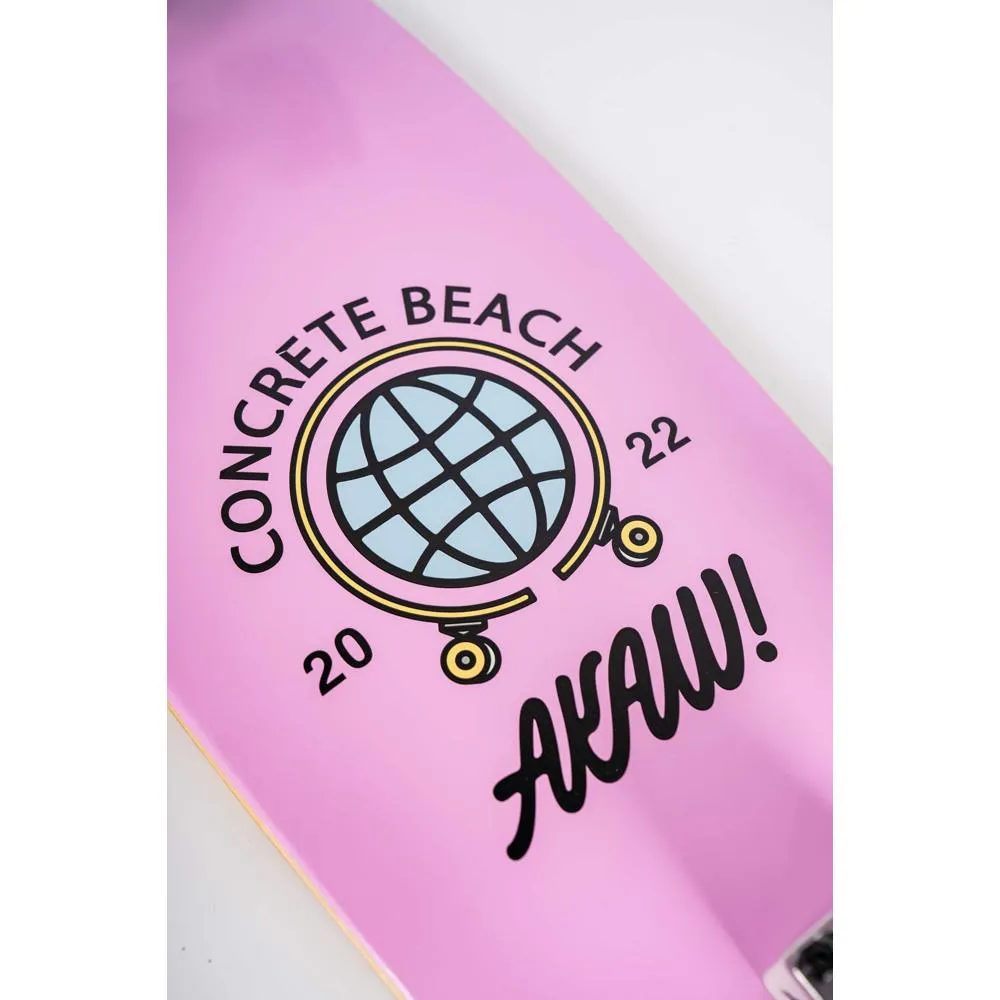 AKAW! Concrete Beach Pink 30" Surfskate Longboard - 2022 Inaugural Model