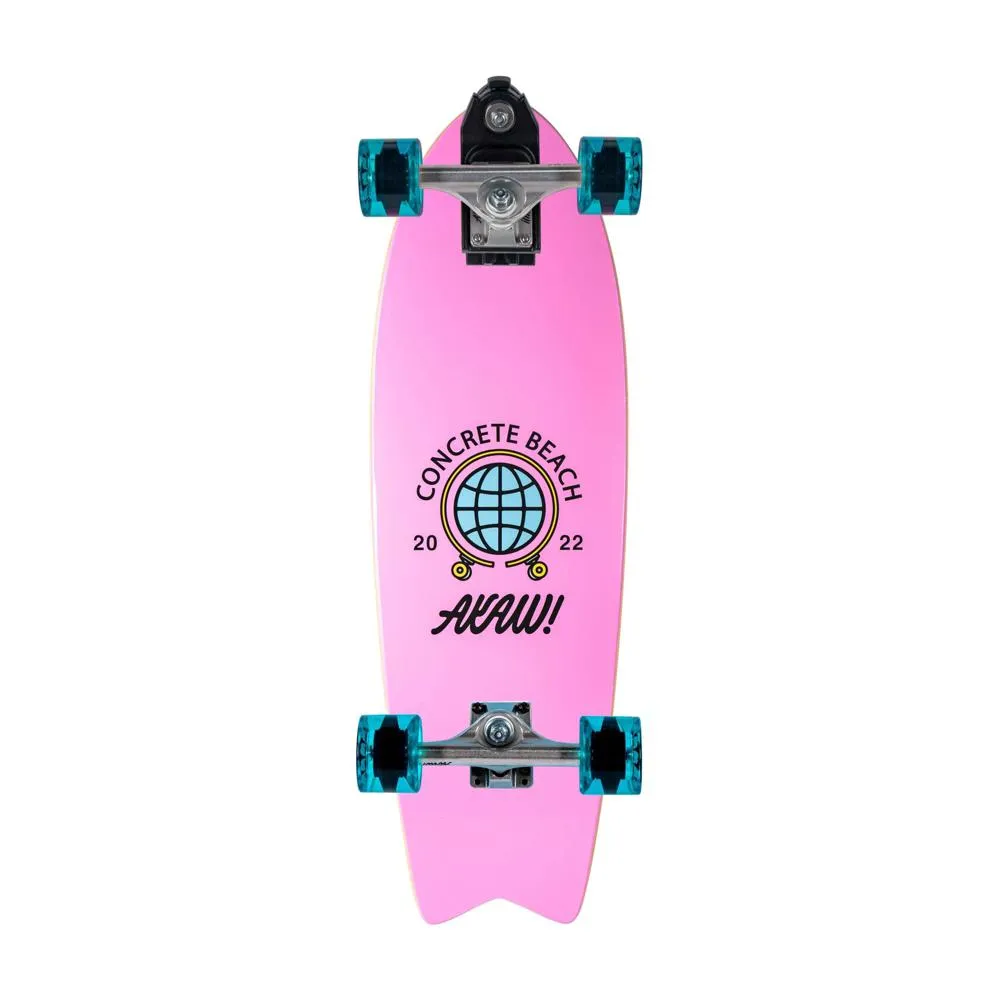 AKAW! Concrete Beach Pink 30" Surfskate Longboard - 2022 Inaugural Model