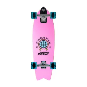 AKAW! Concrete Beach Pink 30" Surfskate Longboard - 2022 Inaugural Model