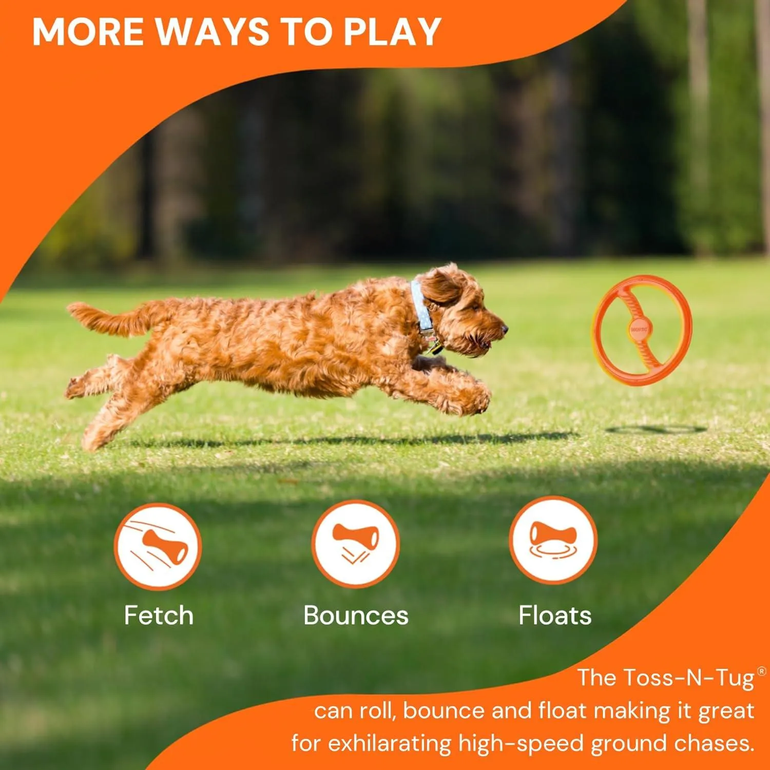 Bionic Rubber Toss-N-Tug Ring Dog Toy