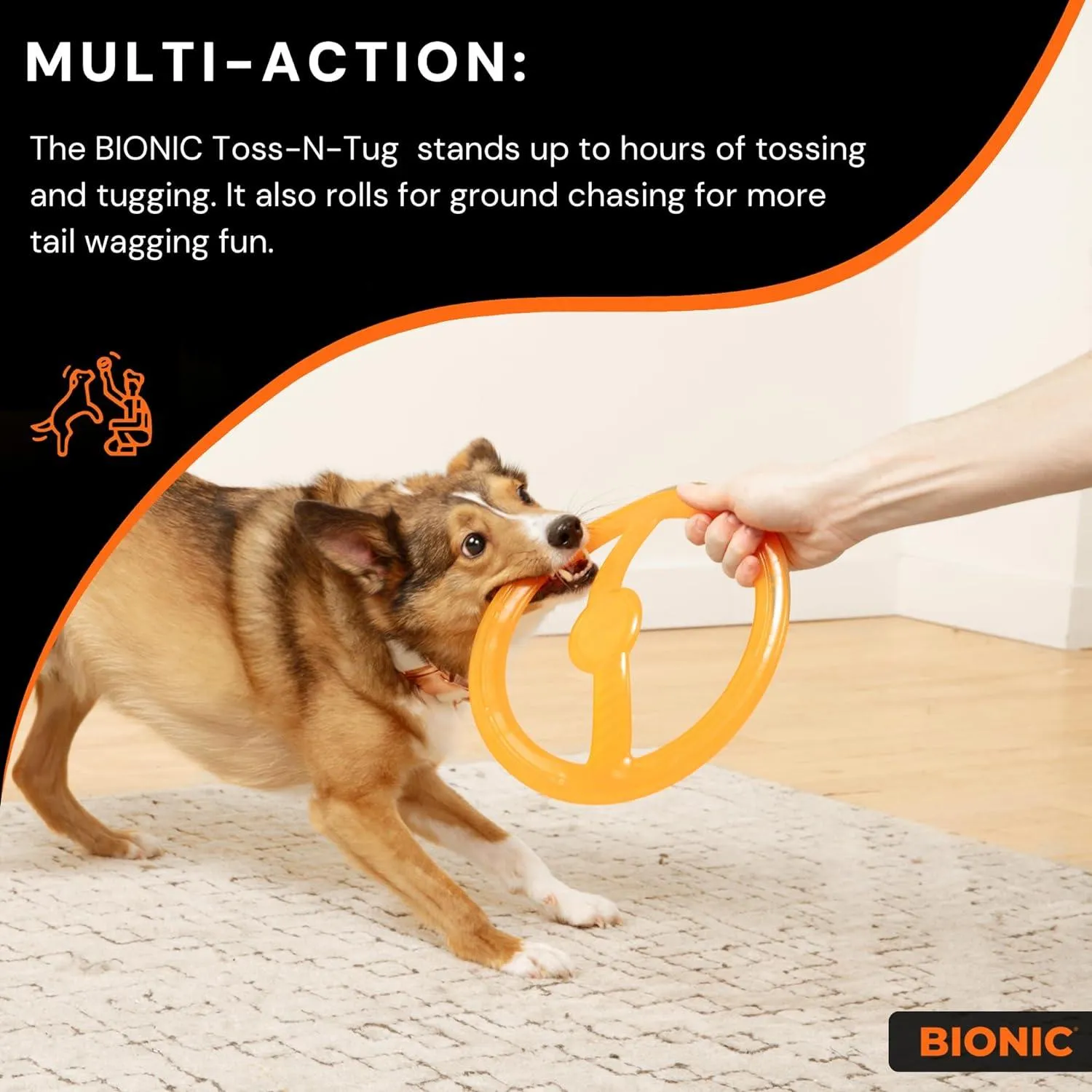 Bionic Rubber Toss-N-Tug Ring Dog Toy