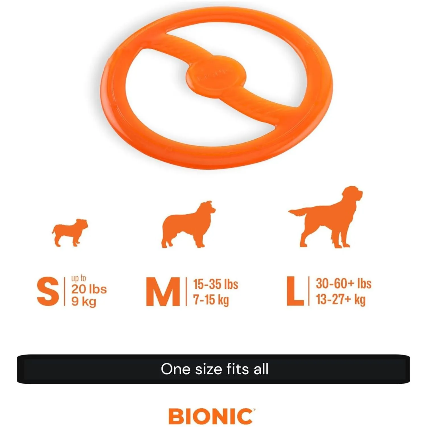 Bionic Rubber Toss-N-Tug Ring Dog Toy