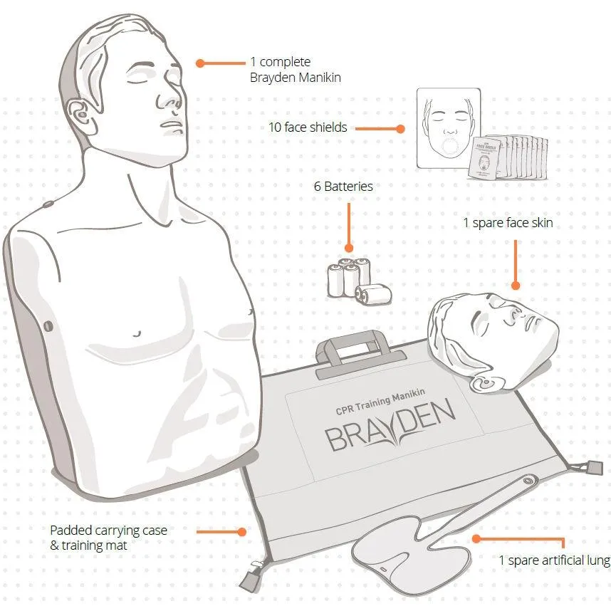 Brayden OBI CPR Training Manikin, Dark skin