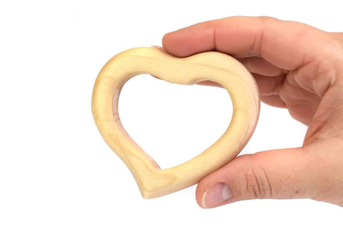 Bumbu Small Wooden Heart Baby Teether