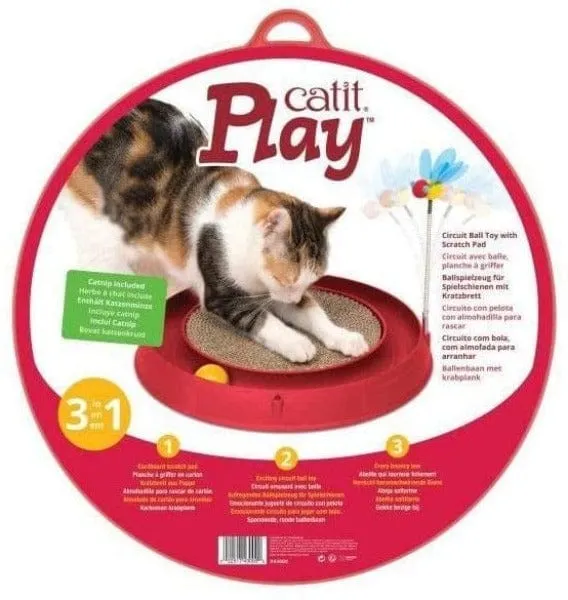 Catit Circuit Ball Toy with Scratch Pad