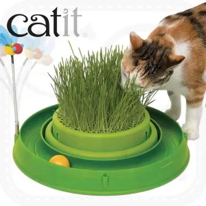 Catit Play Circuit Ball Toy with Cat Grass