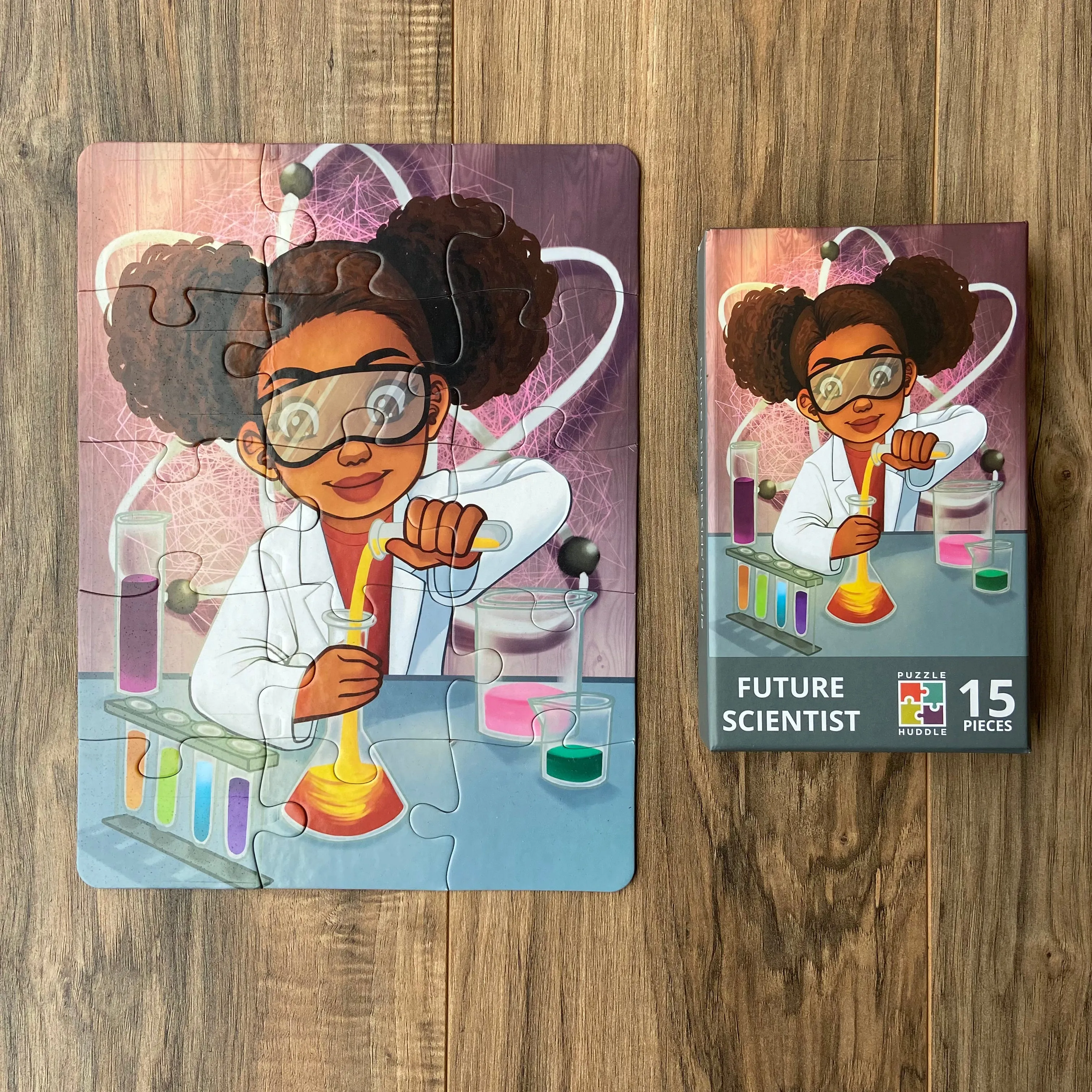 Chemistry Girl Puzzle - African American Jigsaw Puzzle for Kids (15 pieces)