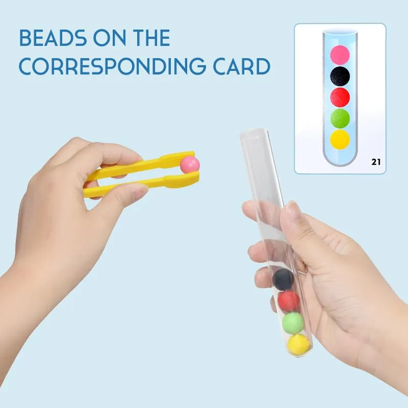 Clip Beads Test Tube Toy Children Logic Concentration Fine Motor Training Game Montessori Teaching Aids Educational Toy for Kids