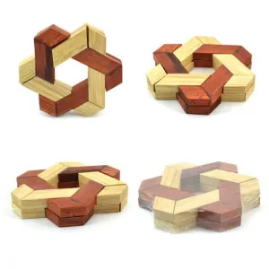 [Discontinued] SainSmart Jr. Wooden Educational Triangle Lock 3D IQ Puzzle Cube Toy Brain Teaser Christmas gift