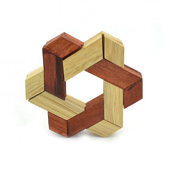 [Discontinued] SainSmart Jr. Wooden Educational Triangle Lock 3D IQ Puzzle Cube Toy Brain Teaser Christmas gift