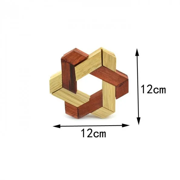 [Discontinued] SainSmart Jr. Wooden Educational Triangle Lock 3D IQ Puzzle Cube Toy Brain Teaser Christmas gift