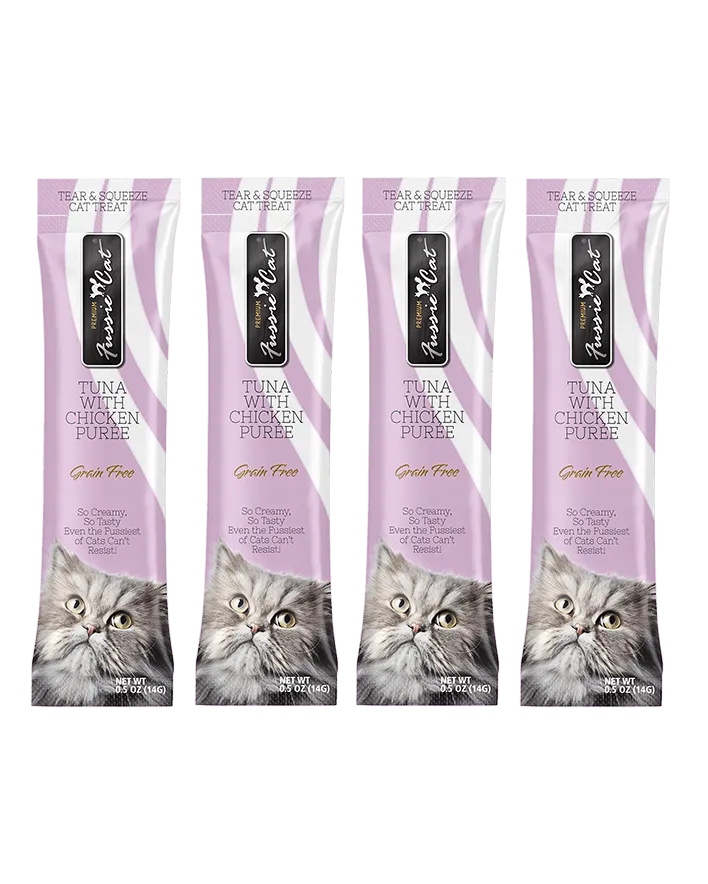 Fussie Cat Tuna with Chicken Puree Cat Treats (4 Pack)