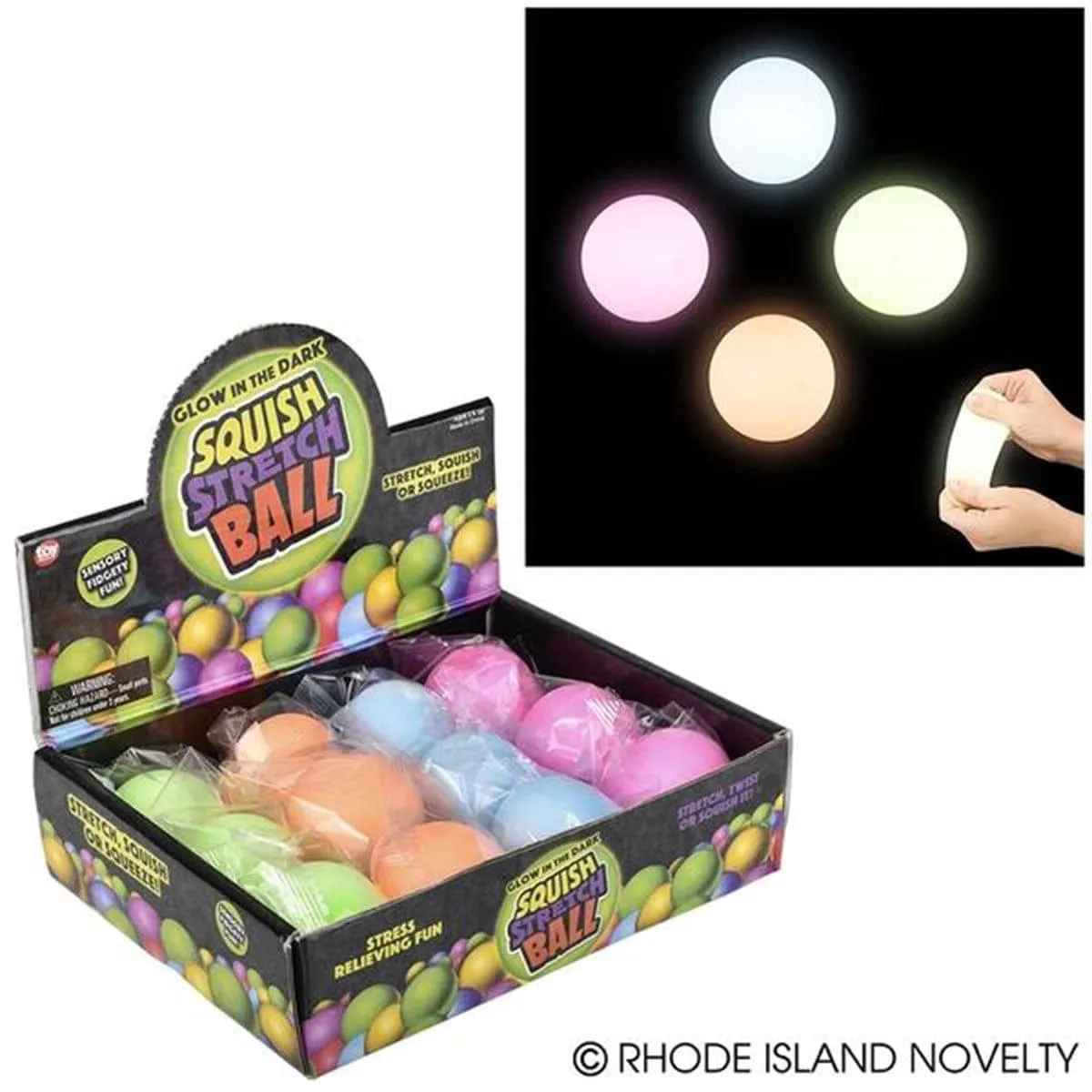 Glow in the Dark Squish Stretch Ball, Assortment, 1 Count