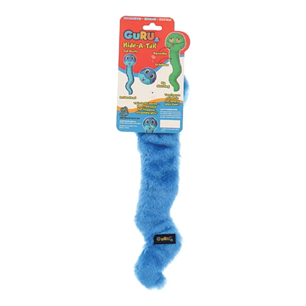 GURU Hide A Tail Snake Plush Dog Enrichment Toy Blue Medium^^^