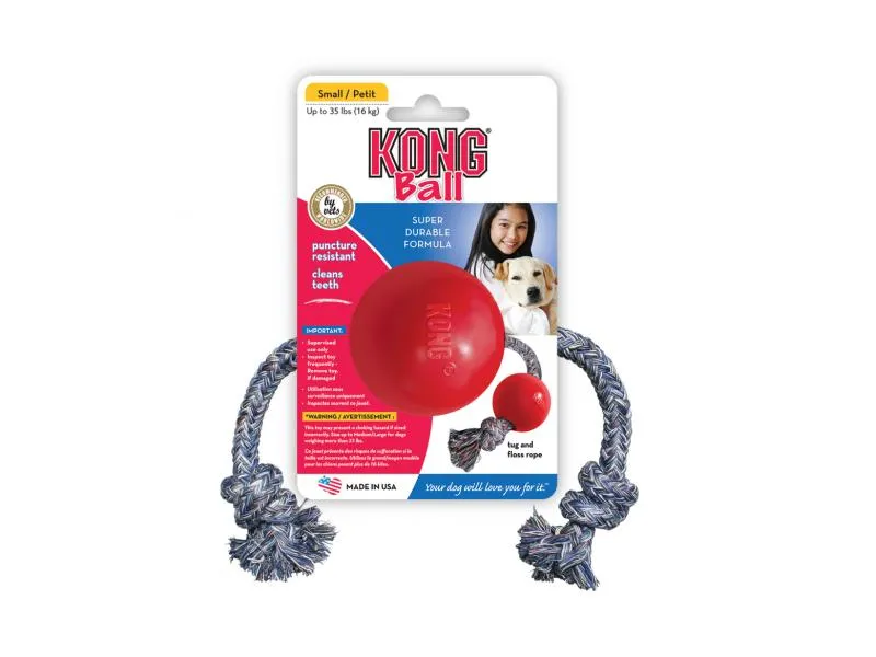 KONG Ball with Rope Dog Toy