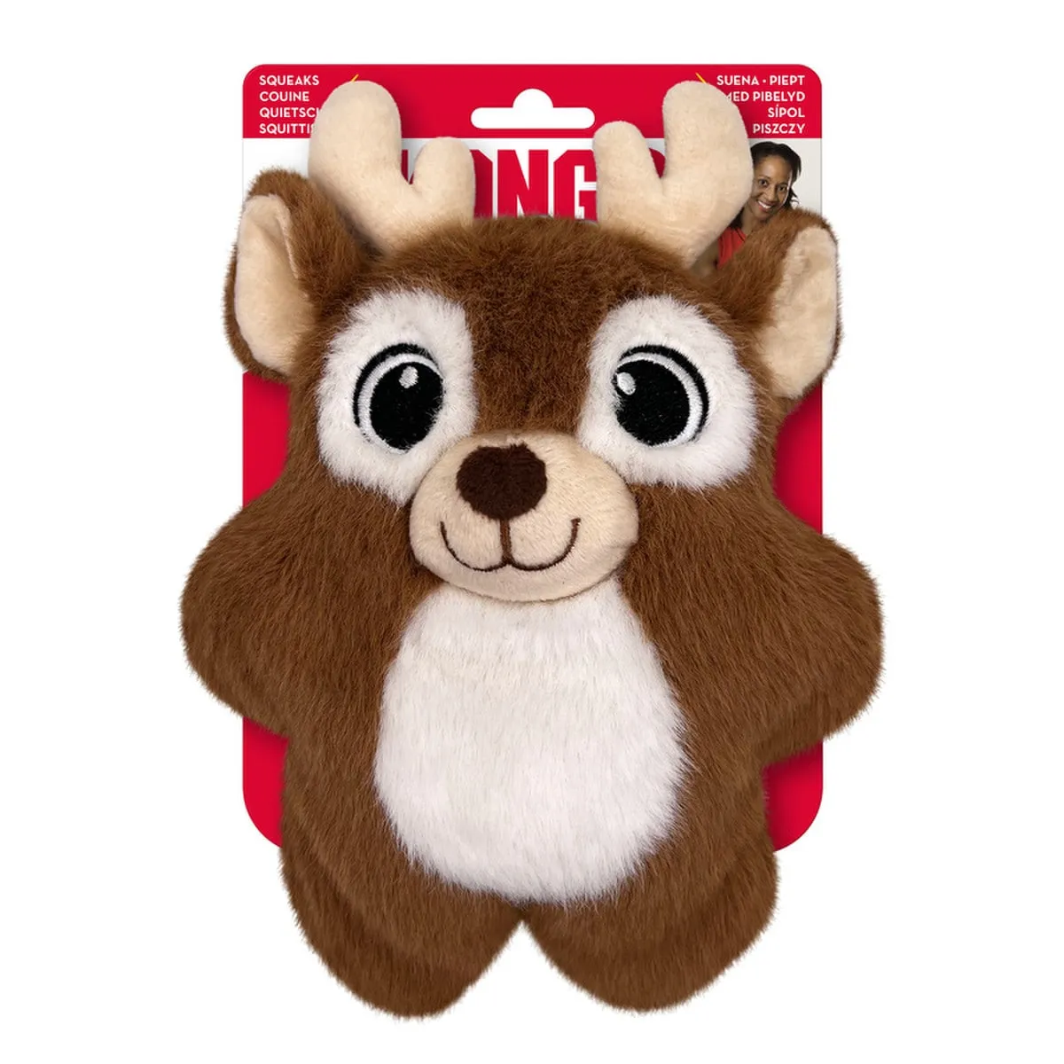 Kong Snuzzles Reindeer Rubber Holiday Dog Toy