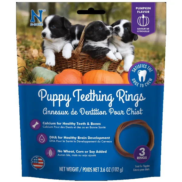 N-Bone Puppy Teething Rings; Pumpkin Flavour