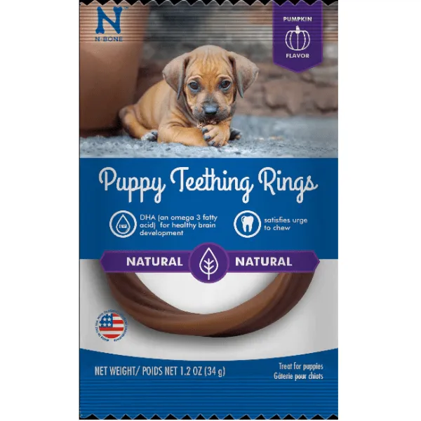 N-Bone Puppy Teething Rings; Pumpkin Flavour