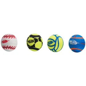 Nerf Non Squeak Sports Ball Dog Toy 4pk