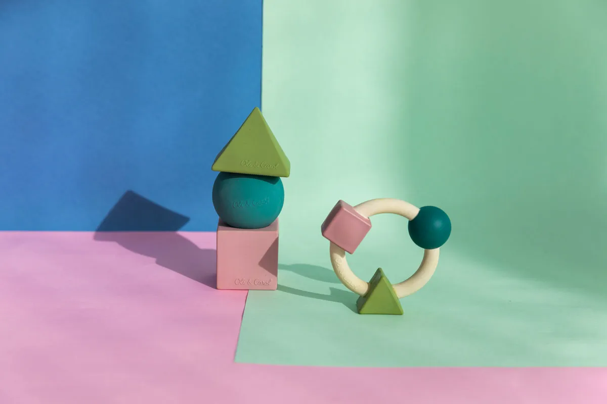 Oli & Carol X Bauhaus Movement Teething Ring Pastel Colours