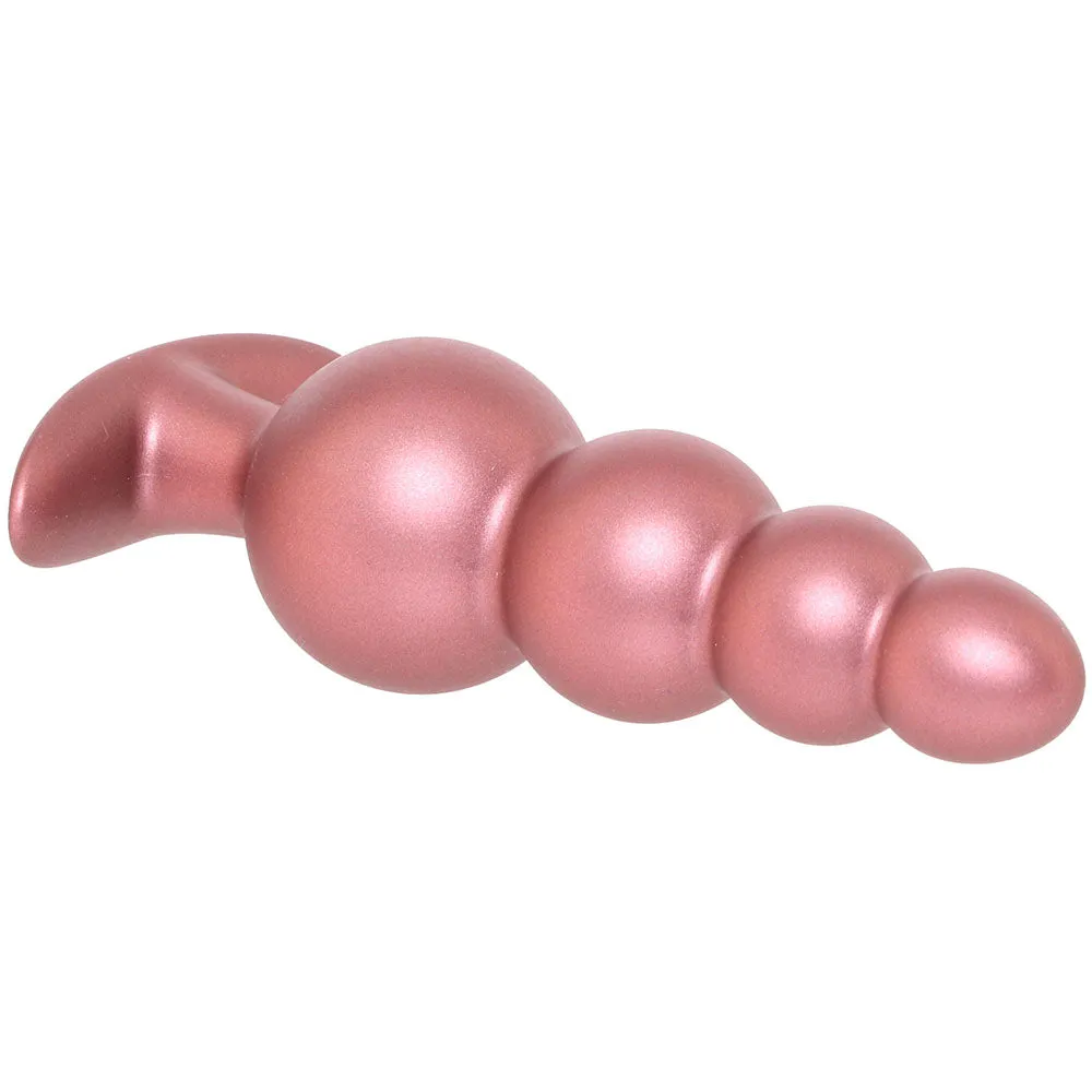 Ouch! Smooth Silicone Beaded Butt Plug in Rose Gold