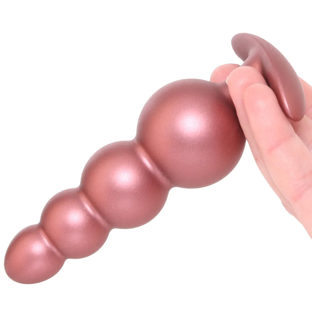 Ouch! Smooth Silicone Beaded Butt Plug in Rose Gold