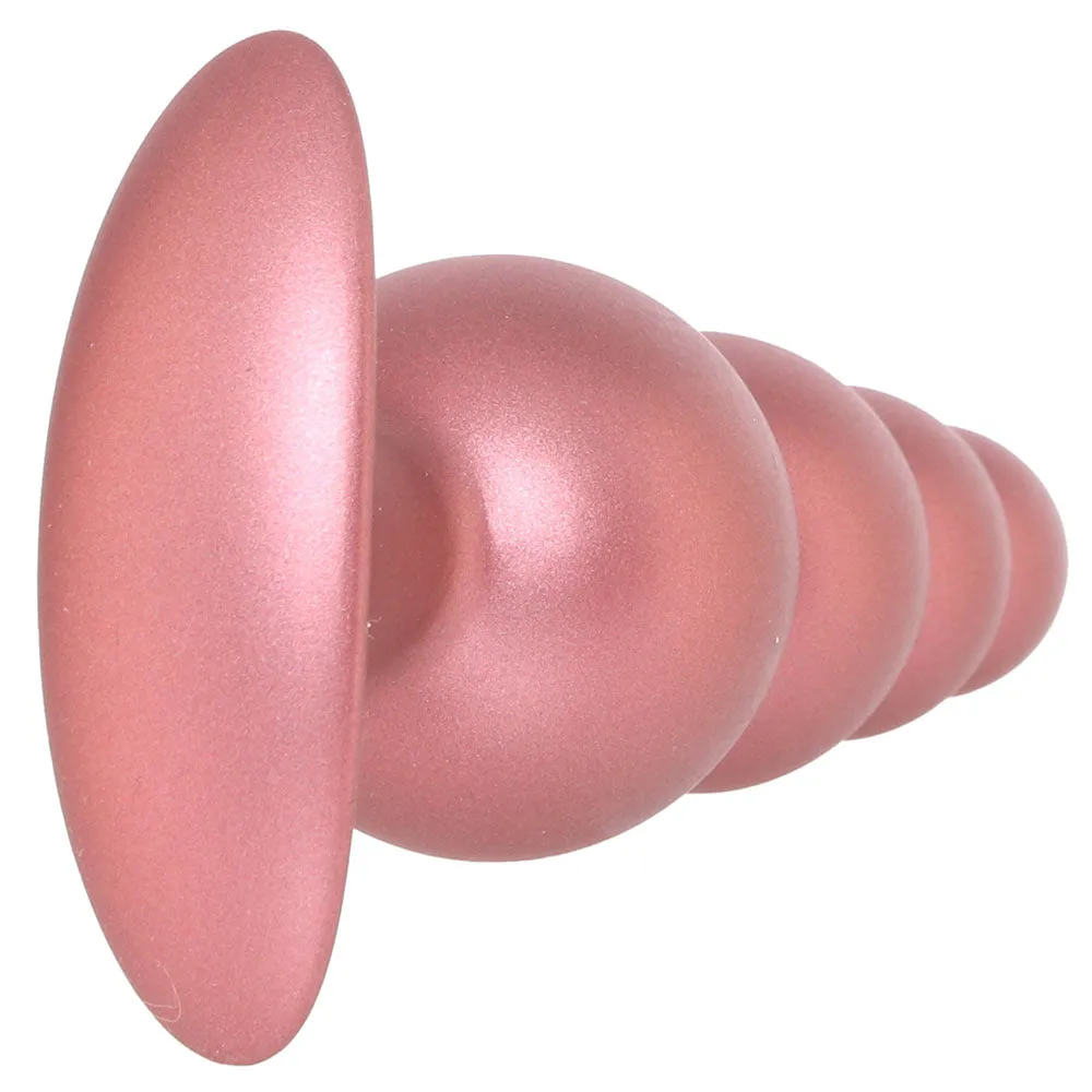 Ouch! Smooth Silicone Beaded Butt Plug in Rose Gold