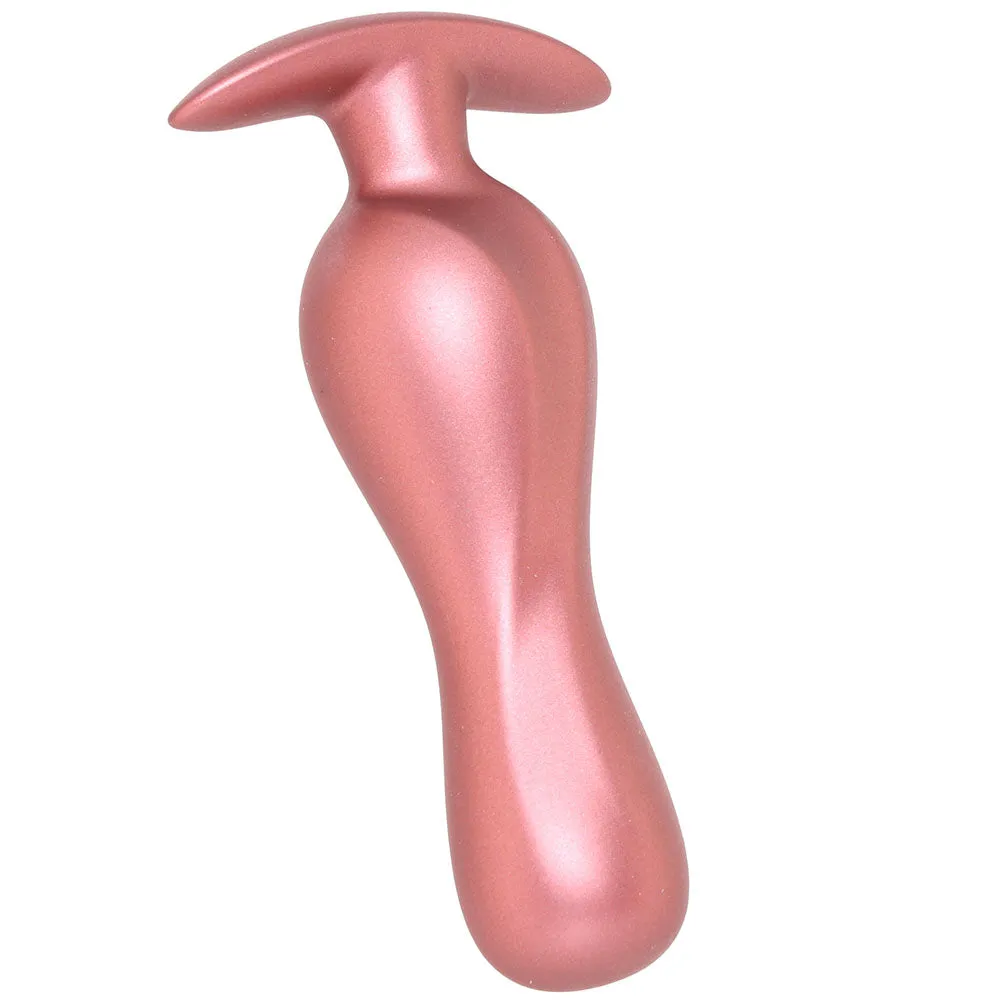 Ouch! Smooth Silicone Curvy Butt Plug in Rose Gold