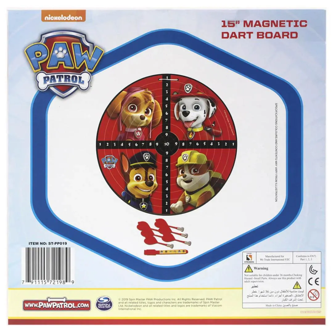 Paw Patrol 15 Inches Magnetic Dartboard Multi colour