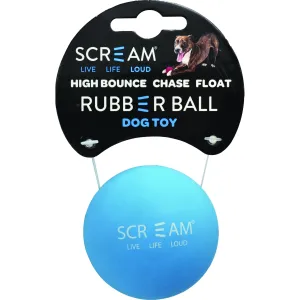 Scream Rubber Ball Blue Dog Toy