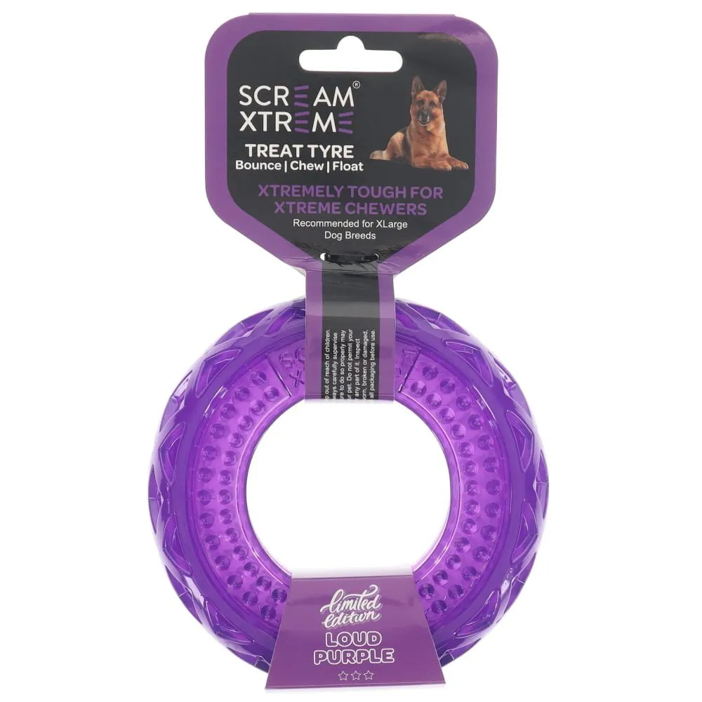 Scream Xtreme Treat Tyre Lavender Scented Dog Toy Extra Large