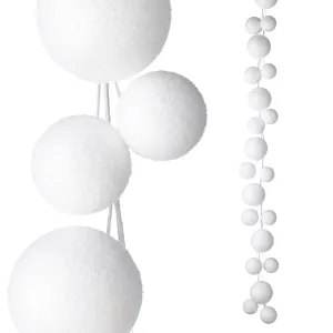 Snowball Ball Garland, 5.5'