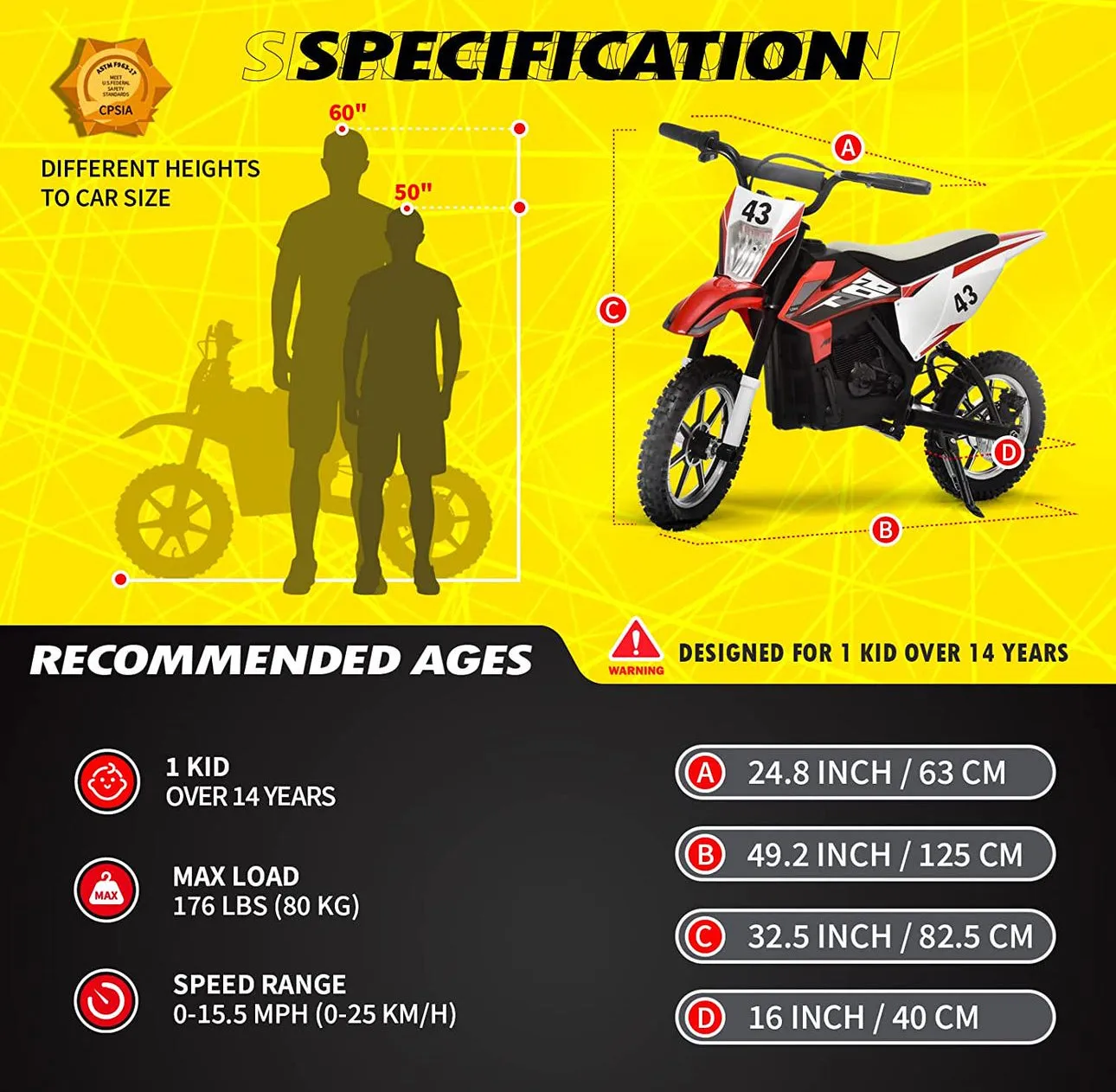 Super Cool 2025 Fast Off Road Electric 36V Kids Dirt Bike Upgraded 1 Seater 350W Motor | Up To 27 K/ph | Leather Seat | Rubber Tires