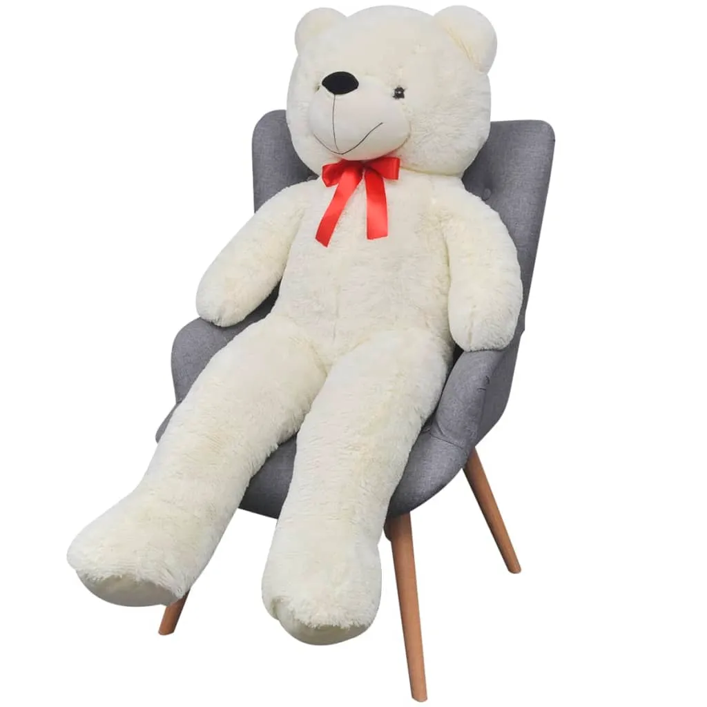 vidaXL Teddy Bear Cuddly Toy Plush White 242 cm - Soft and Cuddly Gift