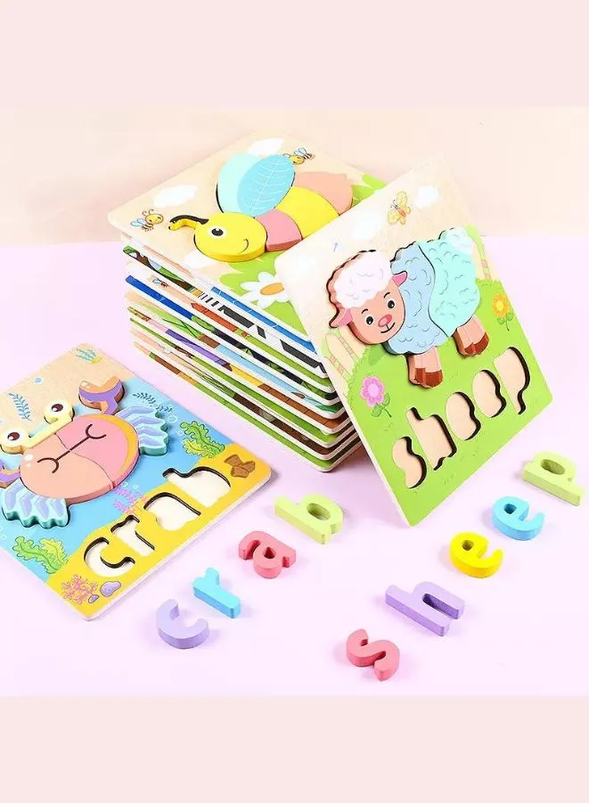 Wooden 3D Puzzle Educational Toys for Children Teaching Aid Dog