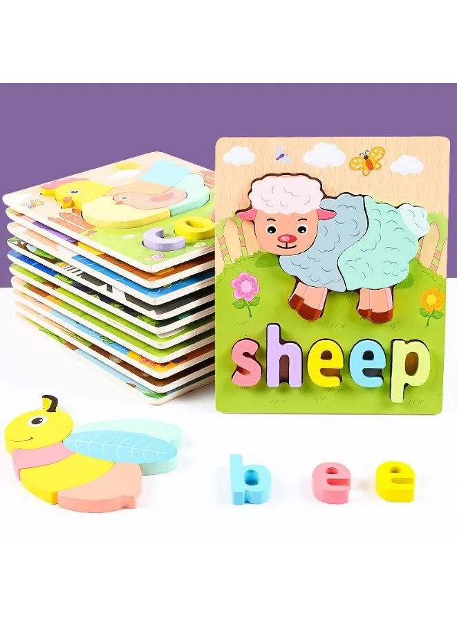 Wooden 3D Puzzle Educational Toys for Children Teaching Aid Dog