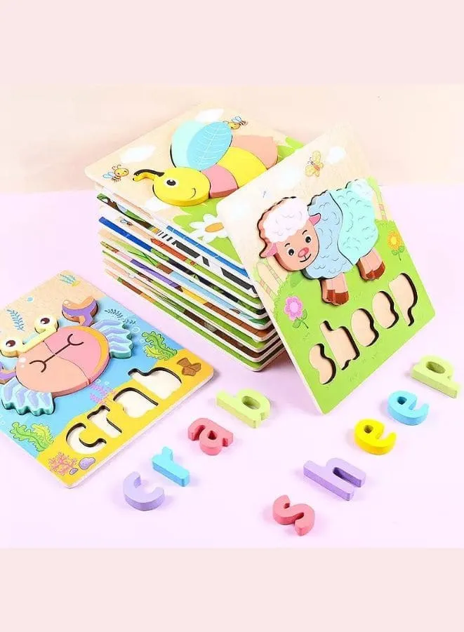 Wooden 3D Puzzle Educational Toys for Children Teaching Aid Whale