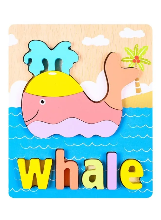 Wooden 3D Puzzle Educational Toys for Children Teaching Aid Whale