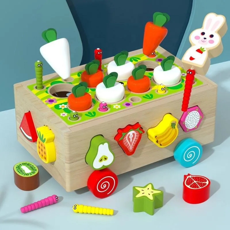 Wudly Carrot Harvest Cart  - Shape Sorter