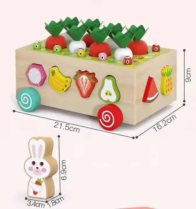 Wudly Carrot Harvest Cart  - Shape Sorter