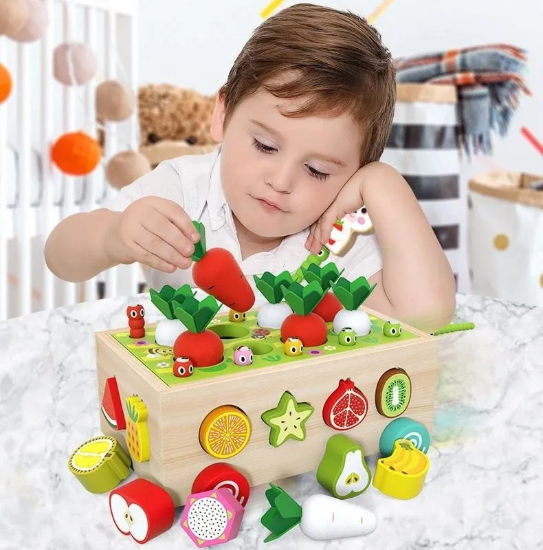 Wudly Carrot Harvest Cart  - Shape Sorter