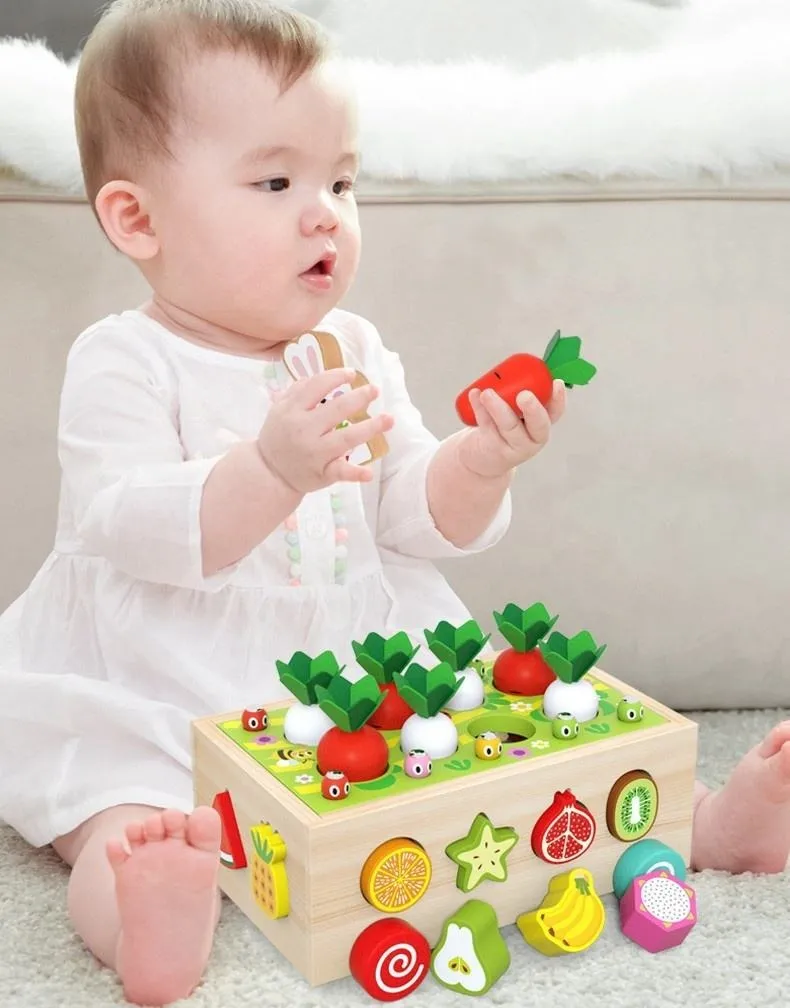 Wudly Carrot Harvest Cart  - Shape Sorter